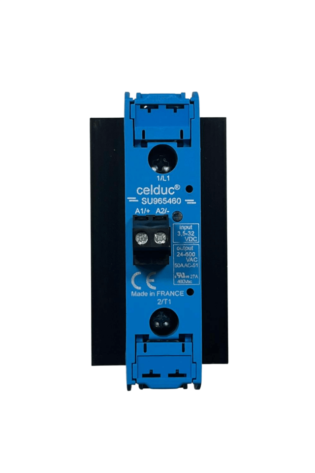 CELDUC SU965460 Solid State Röle – 50A, 500VAC, Heatsinkli