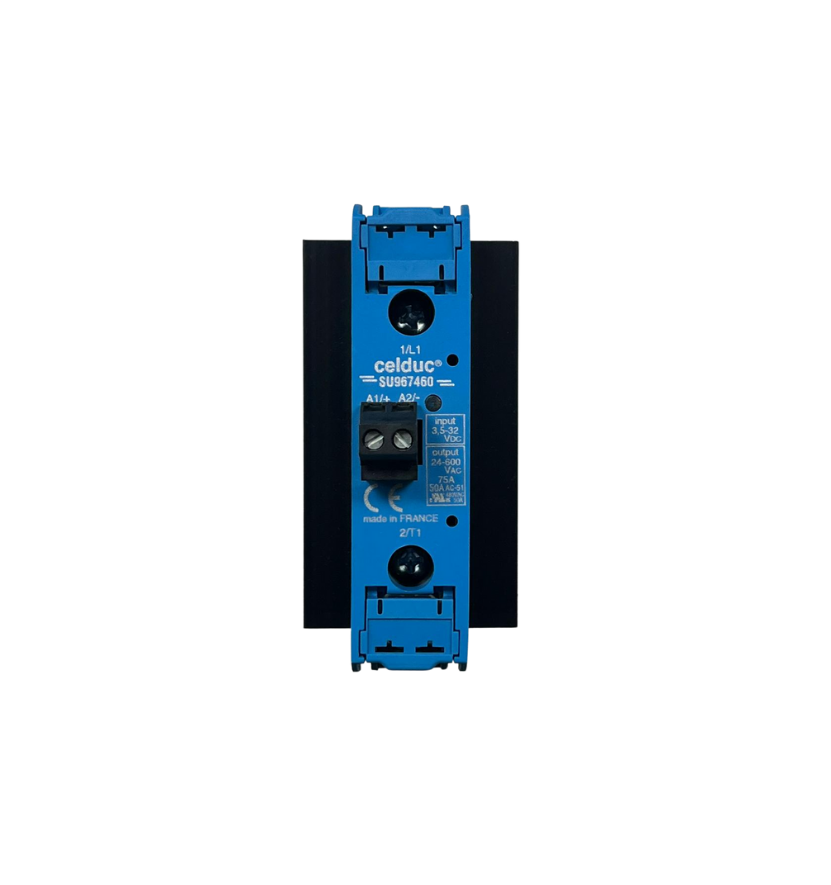CELDUC SU967460 Solid State Röle – 75A, 600VAC, Heatsinkli